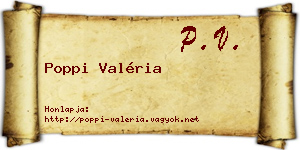 Poppi Valéria névjegykártya
